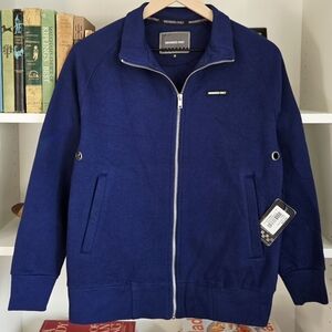 Members Only Navy Full Zip Fleece Jacket Classic Logo NWT Size Small